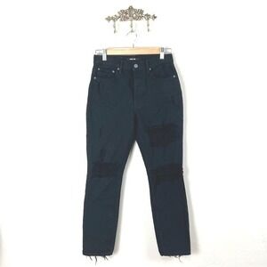GRLFRND Karolina Ankle Jeans Private Life Black Distressed Crop Size 25 NWT